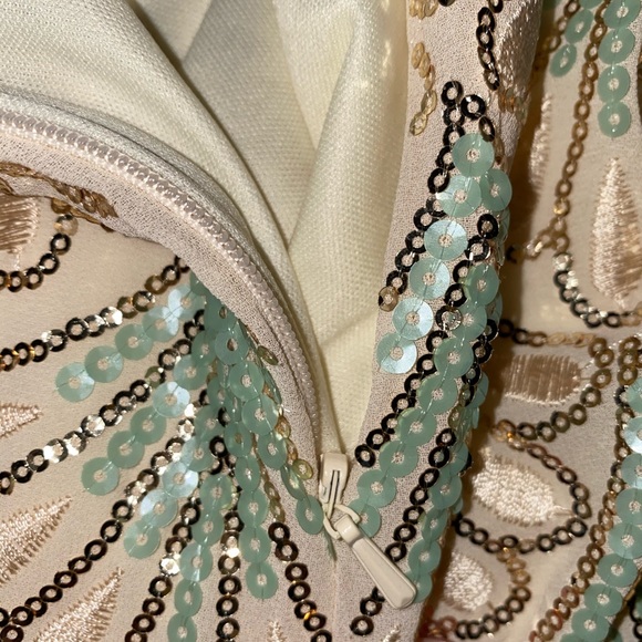 Teal and white sequin skirt - Picture 6 of 8